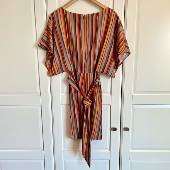 BCBGMaxAzaria Striped Tied Back Dress NWT - Picture 3 of 3